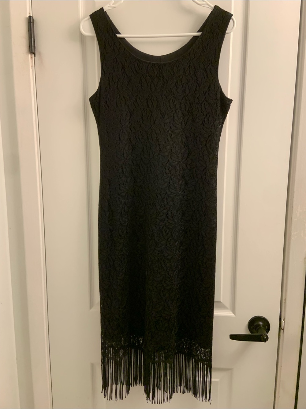 Reitmans Black Lace Fringe Midi Dress